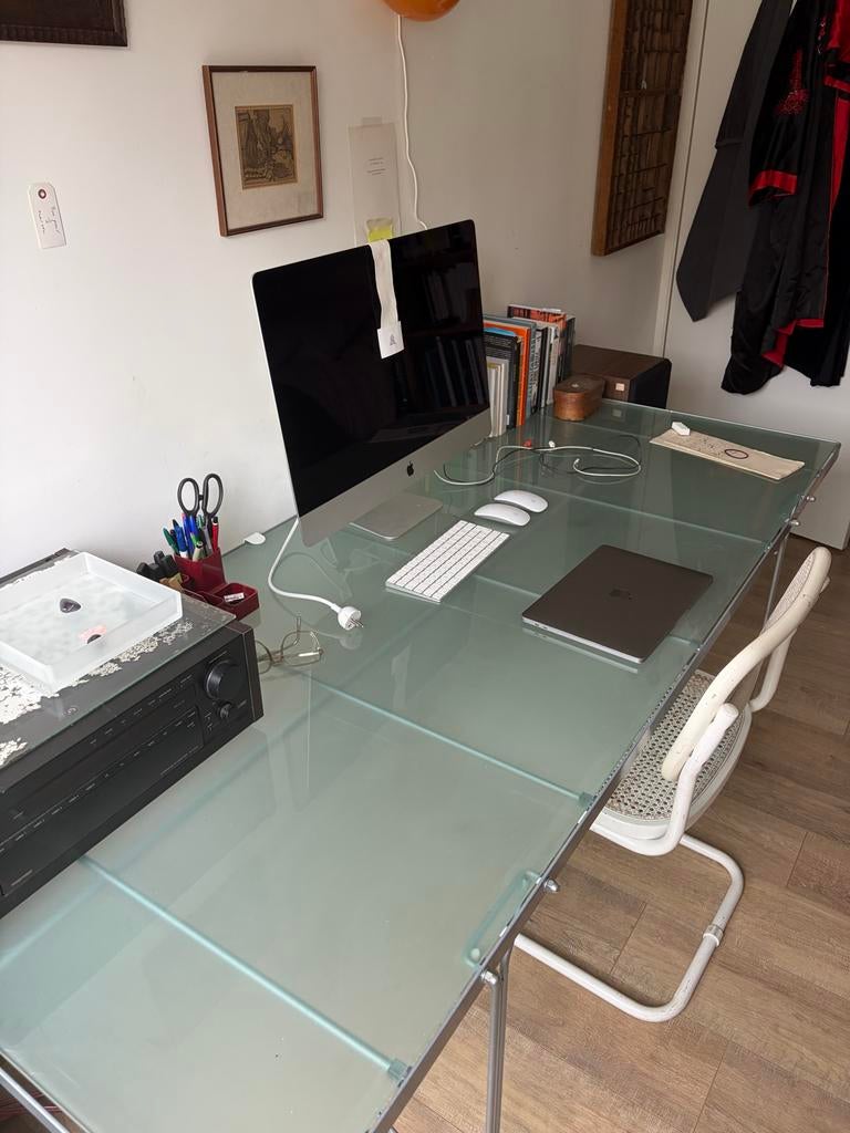 Ikea Moment tafel 1986 - Niels Gammelgaard Vintage, Ophalen, Gebruikt, 150 tot 200 cm, Glas