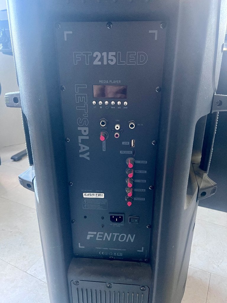 Fenton FT215LED Bluetooth Party Speaker – Zo goed als nieuw, Afstandsbediening, Overige typen, Zo goed als nieuw, Ophalen