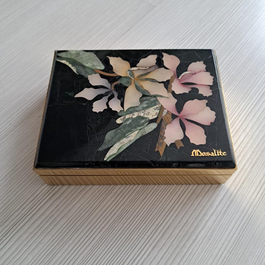 Vintage Mosalite Sieradendoos met Steenmozaïek, Ophalen of Verzenden