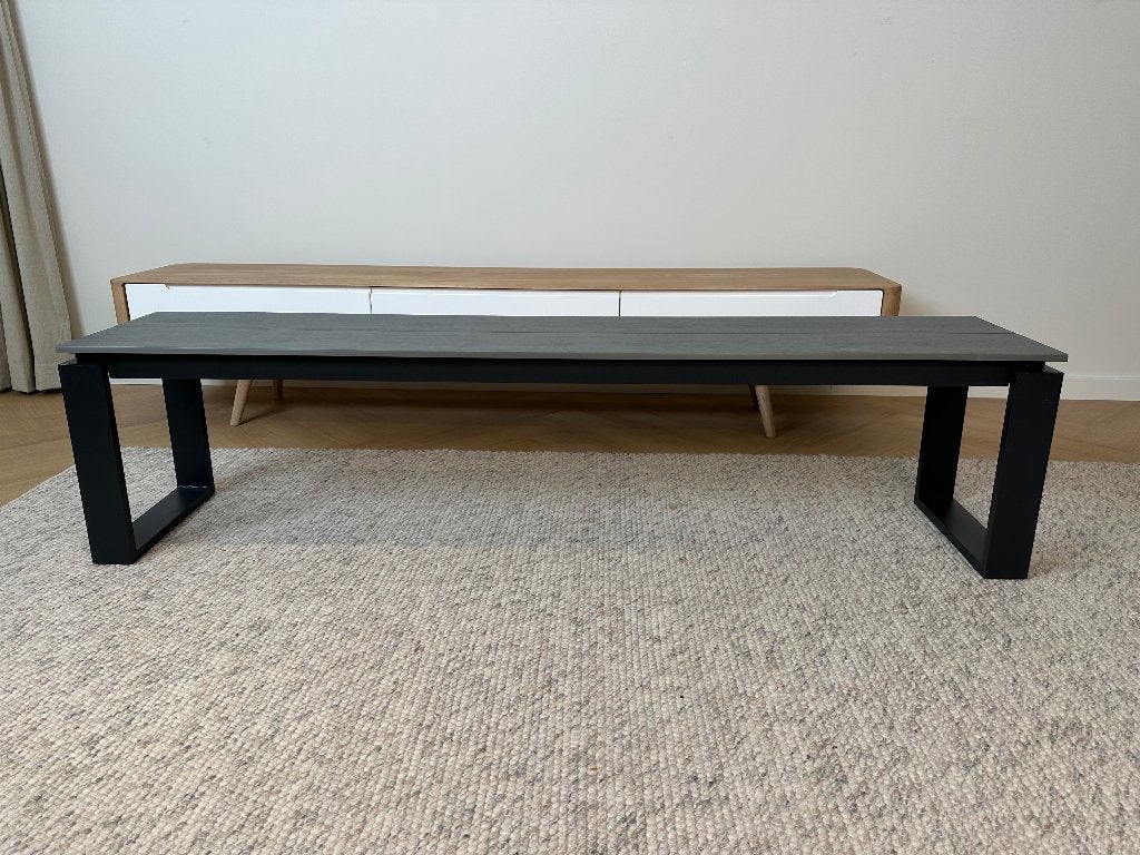 (Nieuw) design tuinbankje grijs polywood hout 180 cm, Tuin en Terras, Ophalen, Nieuw, Aluminium