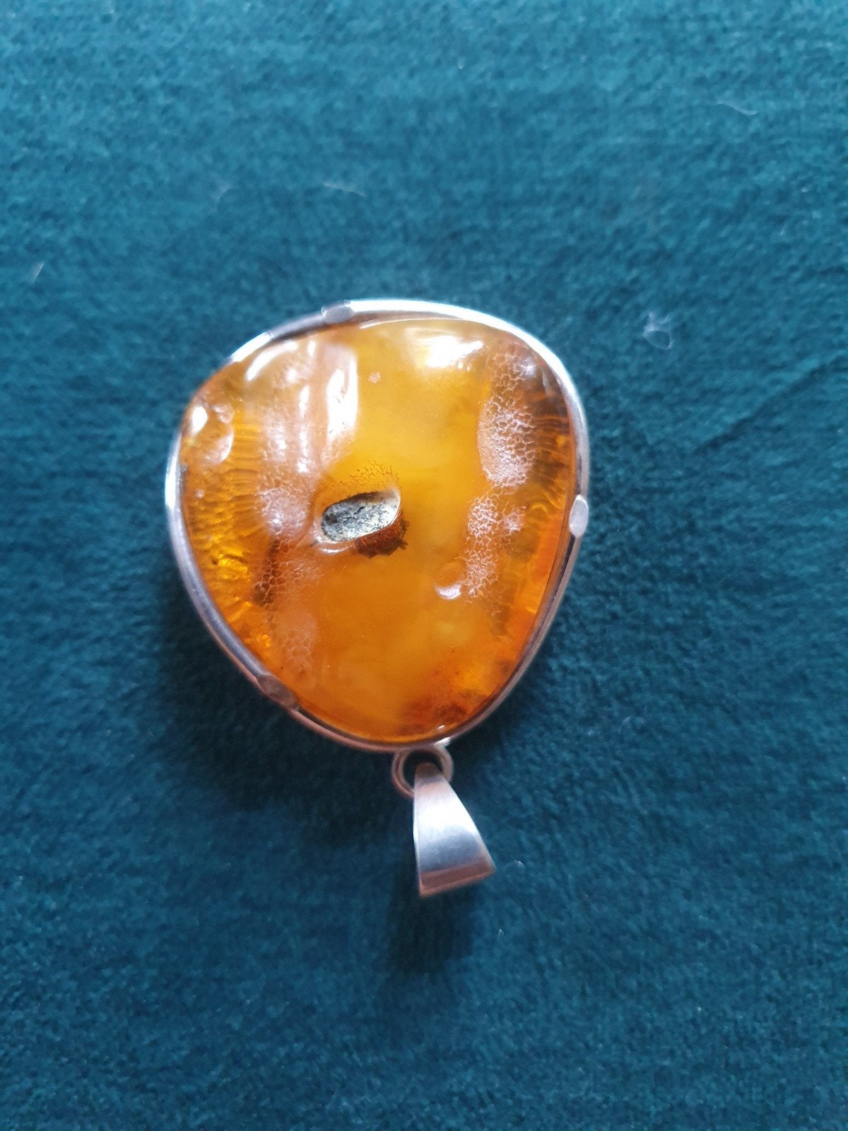 Zilveren Hanger met Natuurlijke Baltische Barnsteen, Ophalen of Verzenden, Nieuw, Zilver
