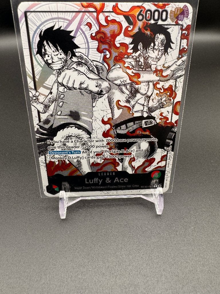 Luffy & Ace (Alt Art) | ST30 - Starter Deck EX | One Piece, Ophalen of Verzenden, Nieuw, Losse kaart, Foil