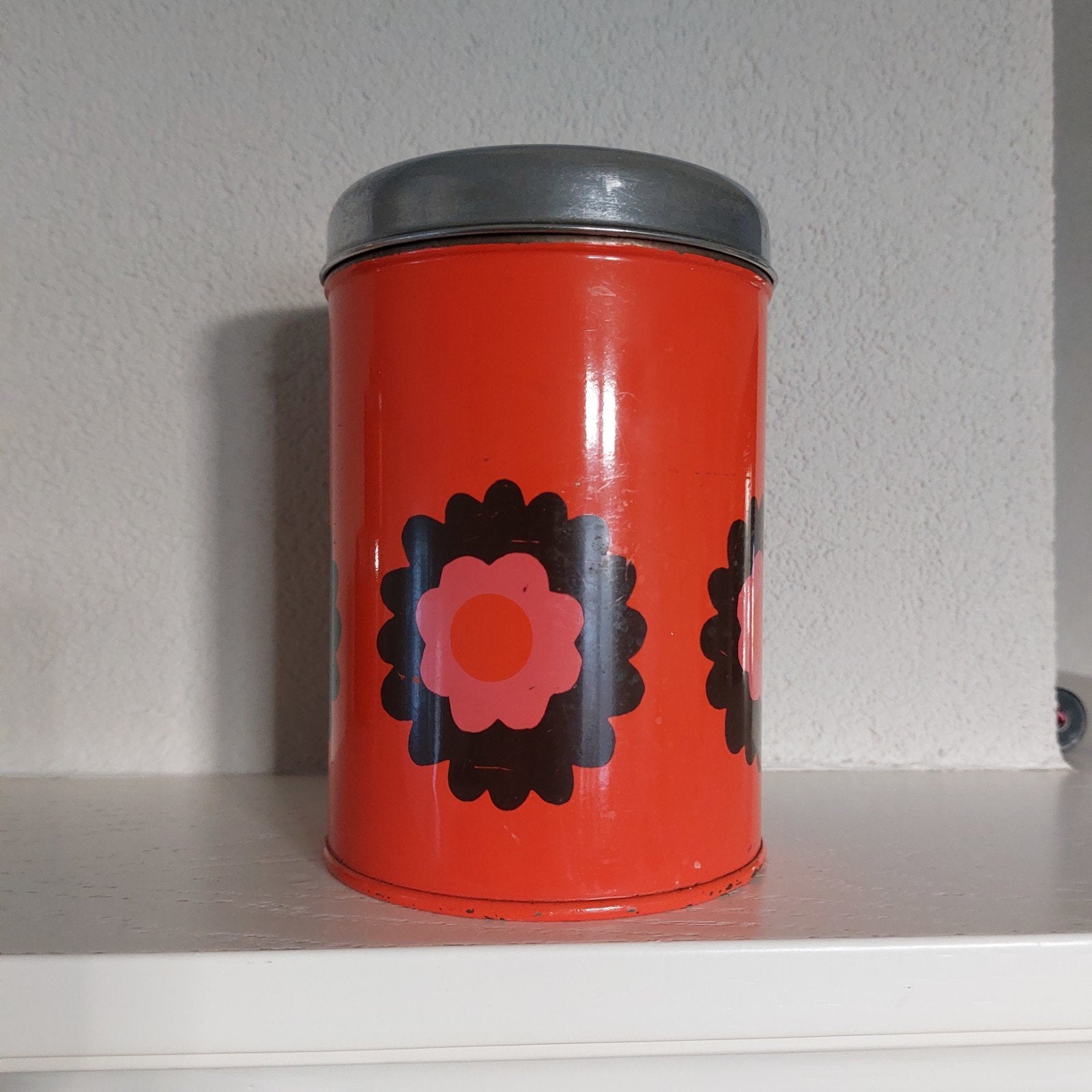 Vintage koffie / suiker blik, Verzamelen, Ophalen of Verzenden, Gebruikt