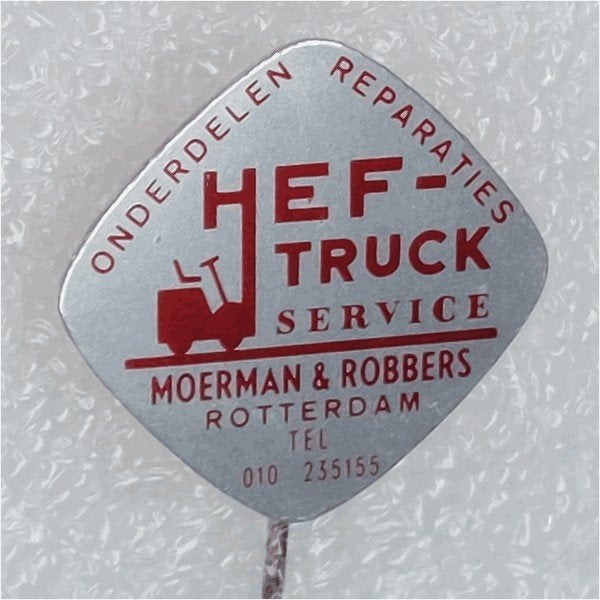 SP1303 Speldje Hef-truck service Moerman & Robbers Rotterdam, Verzamelen, Ophalen of Verzenden, Gebruikt, Overige onderwerpen