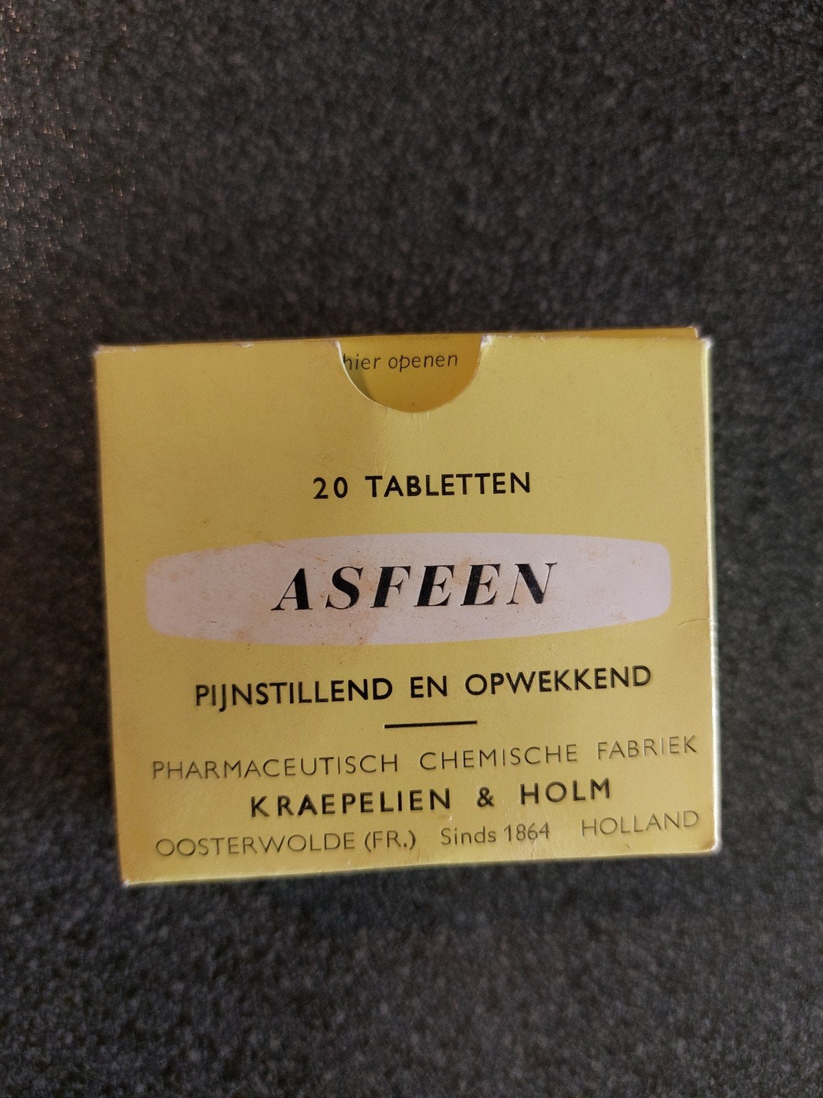 Antiek Asfeen doosje - Kraepelien & Holm - Oosterwolde, Ophalen of Verzenden