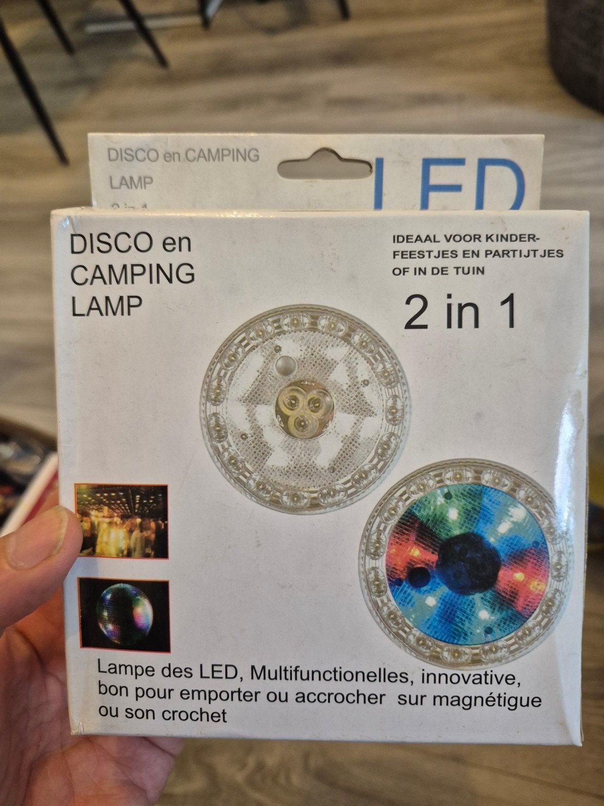 2-in-1 Disco en Camping LED Lamp - Multifunctioneel, Caravans en Kamperen, Ophalen of Verzenden, Nieuw