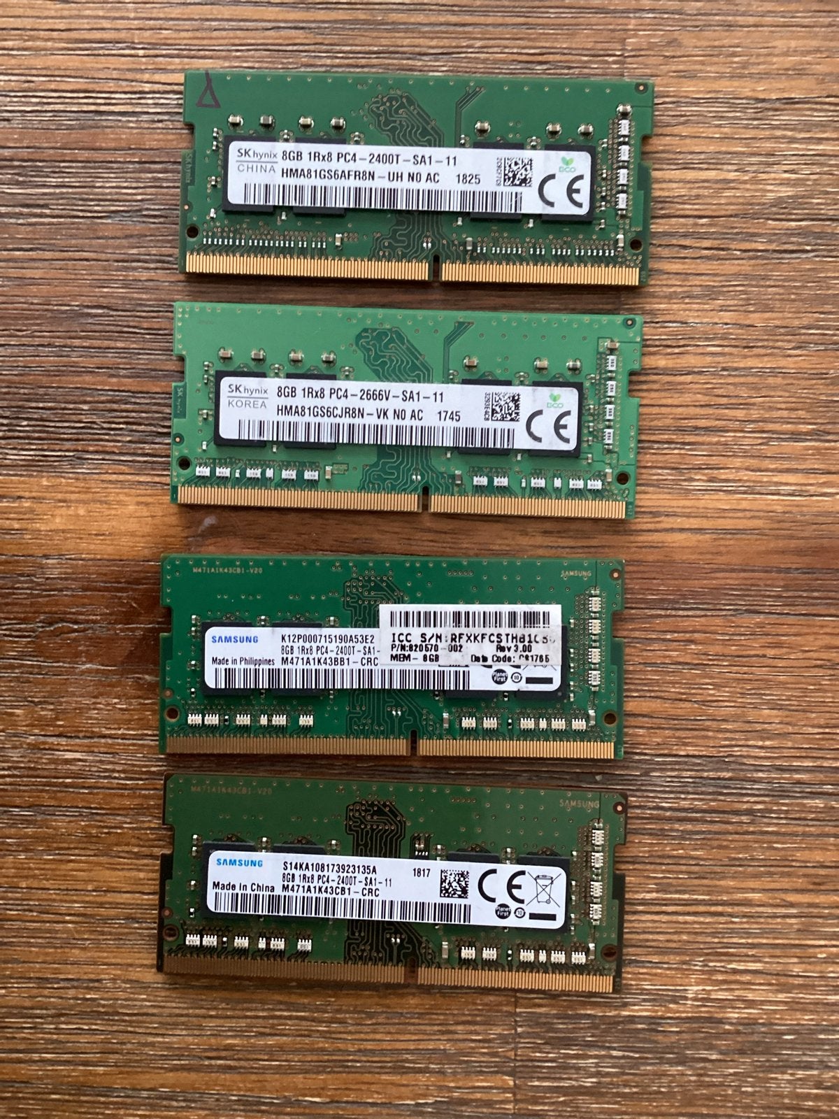 8GB DDR4 RAM Geheugenmodules (PC4-2400T/2666V), Computers en Software, RAM geheugen, Gebruikt, Server, DDR4, 8 GB