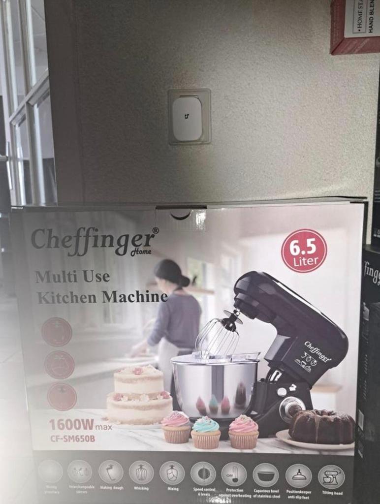 Cheffinger Multi Use Keukenmachine 6.5 Liter, 4 liter of meer, Ophalen of Verzenden, Nieuw, 3 snelheden of meer