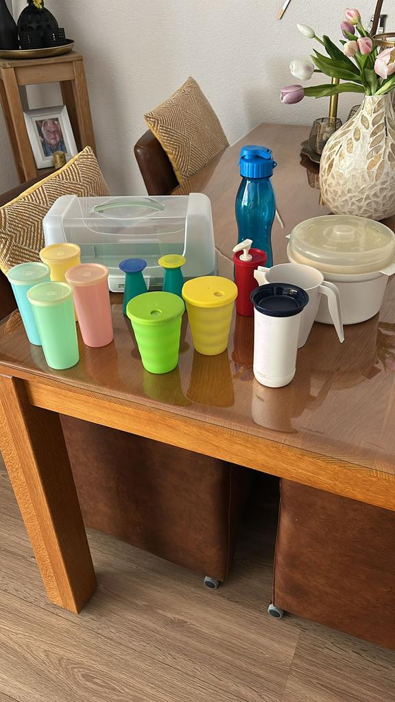Tupperware pakket. Kan ook los, Verzenden, Zo goed als nieuw, Rood, Beker of Kan