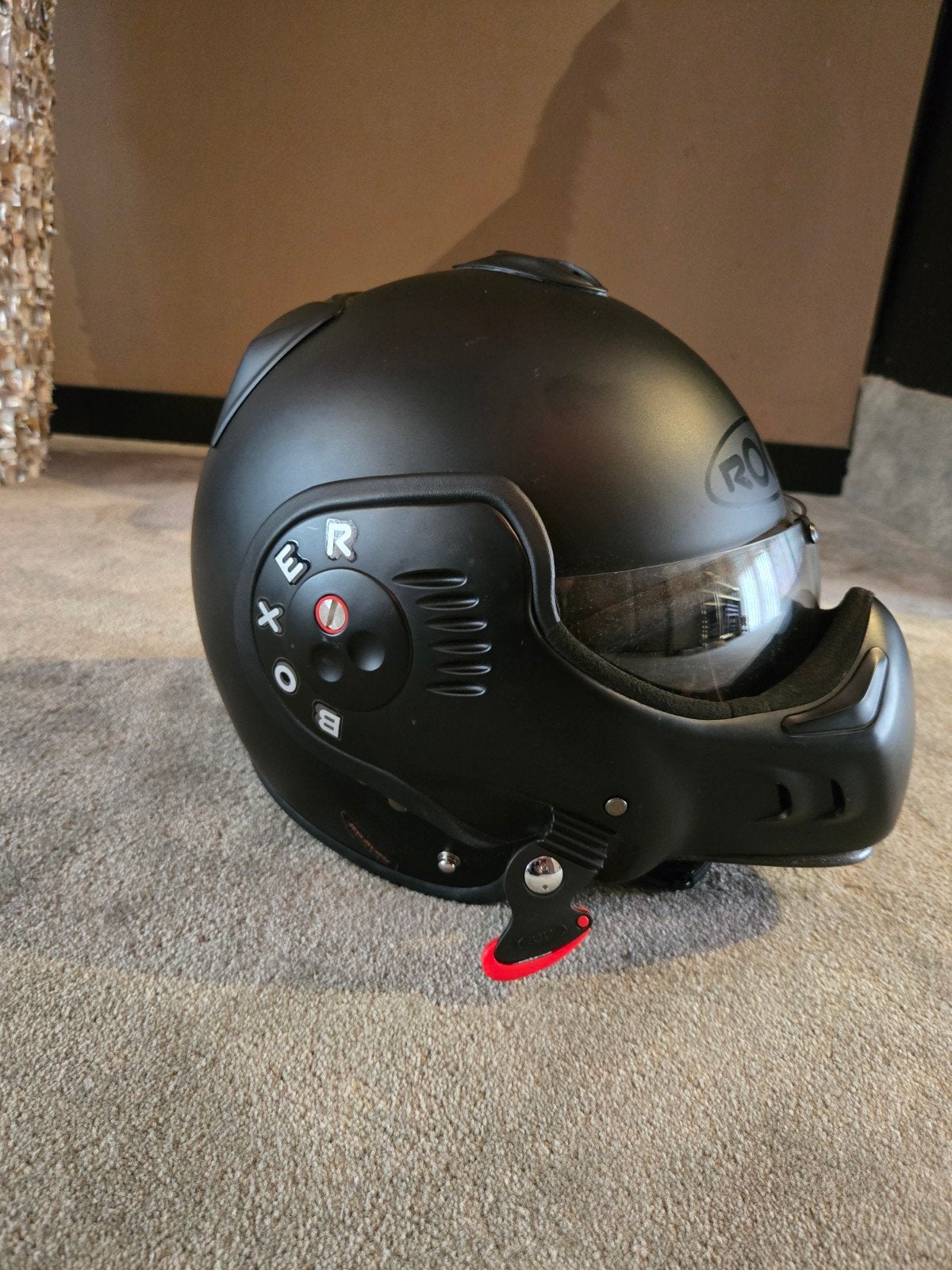 Roof Boxer V8 helm mat zwart - Systeemhelm, Motoren, XS, Systeemhelm, Heren, Tweedehands