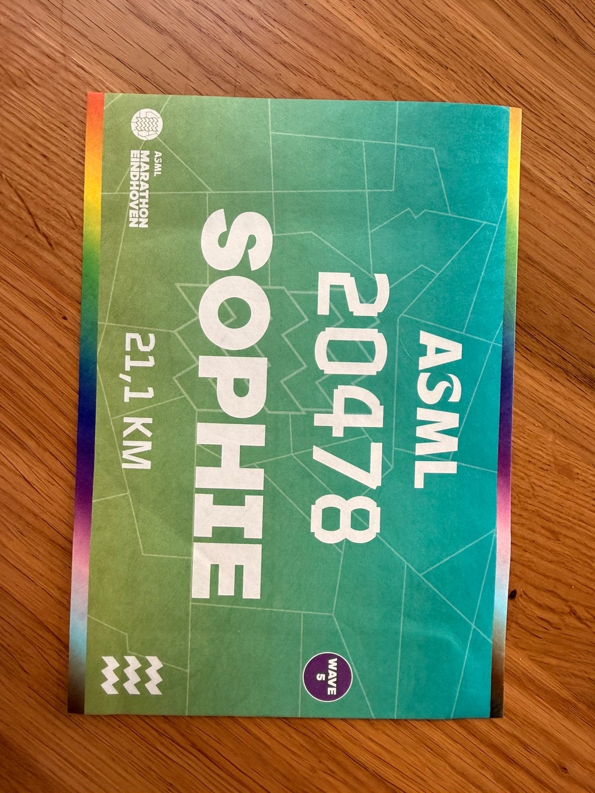 Startbewijs halve marathon Eindhoven, Eén persoon, Oktober