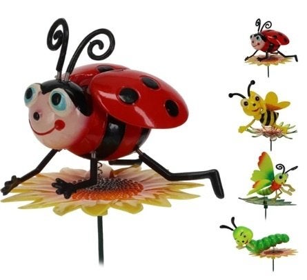 KUNSTSTOF TUINSTEKERS DIEREN MET WIEBEL POTEN/ VEREN 4 DLG, -, Nieuw, Ophalen of Verzenden, -