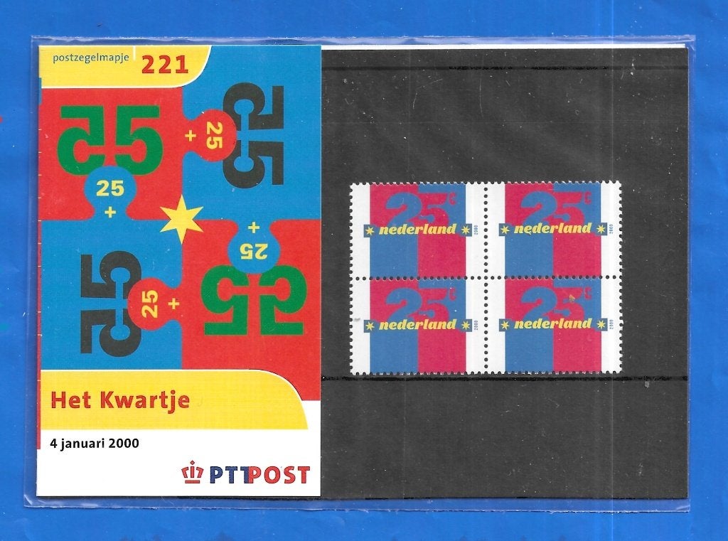 Postzegelmapje 221 - Het Kwartje 2000, Postzegels en Munten, Verzenden, Na 1940, Postfris