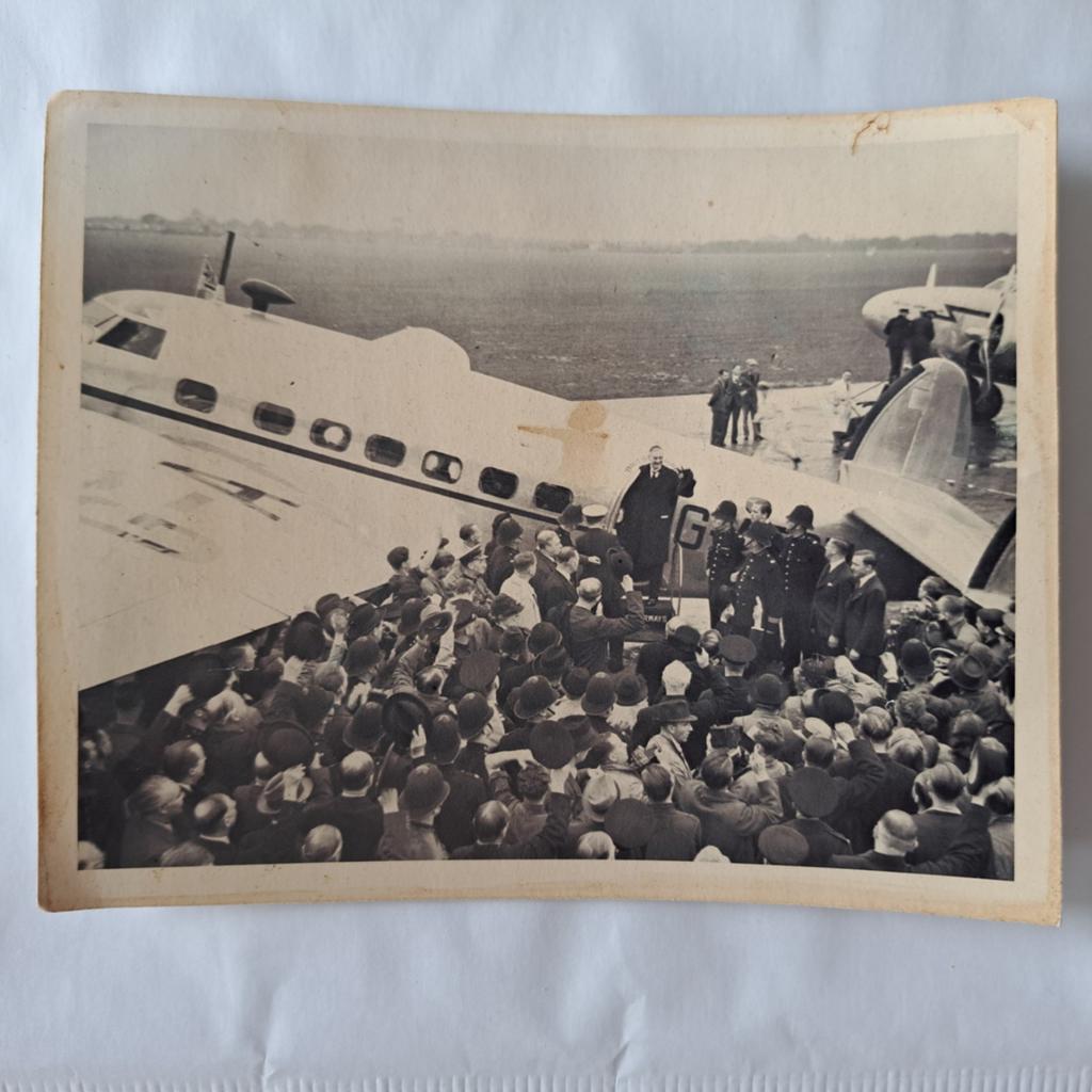 Historische persfoto Neville Chamberlain – München conferent, Verzamelen, Militaria | Tweede Wereldoorlog, Ophalen of Verzenden