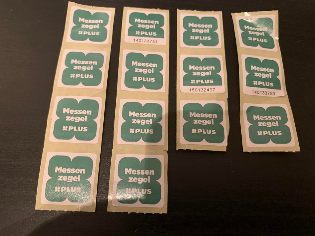 14 Messenzegels Plus, Verzamelen, Supermarktacties, Plus, Ophalen