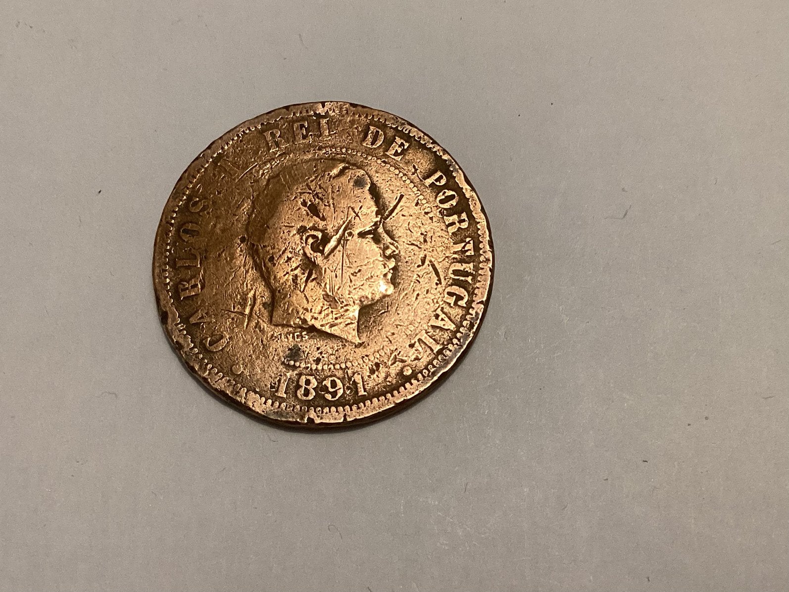Portugal 20 reis 1891, Postzegels en Munten, Munten | Europa | Euromunten, Ophalen of Verzenden, Portugal, 2 euro