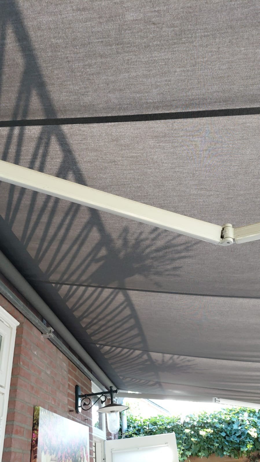 Elektrisch zonnescherm 5,5 bij 2,5, Tuin en Terras, Ophalen, Gebruikt, 450 cm of meer, Elektrisch