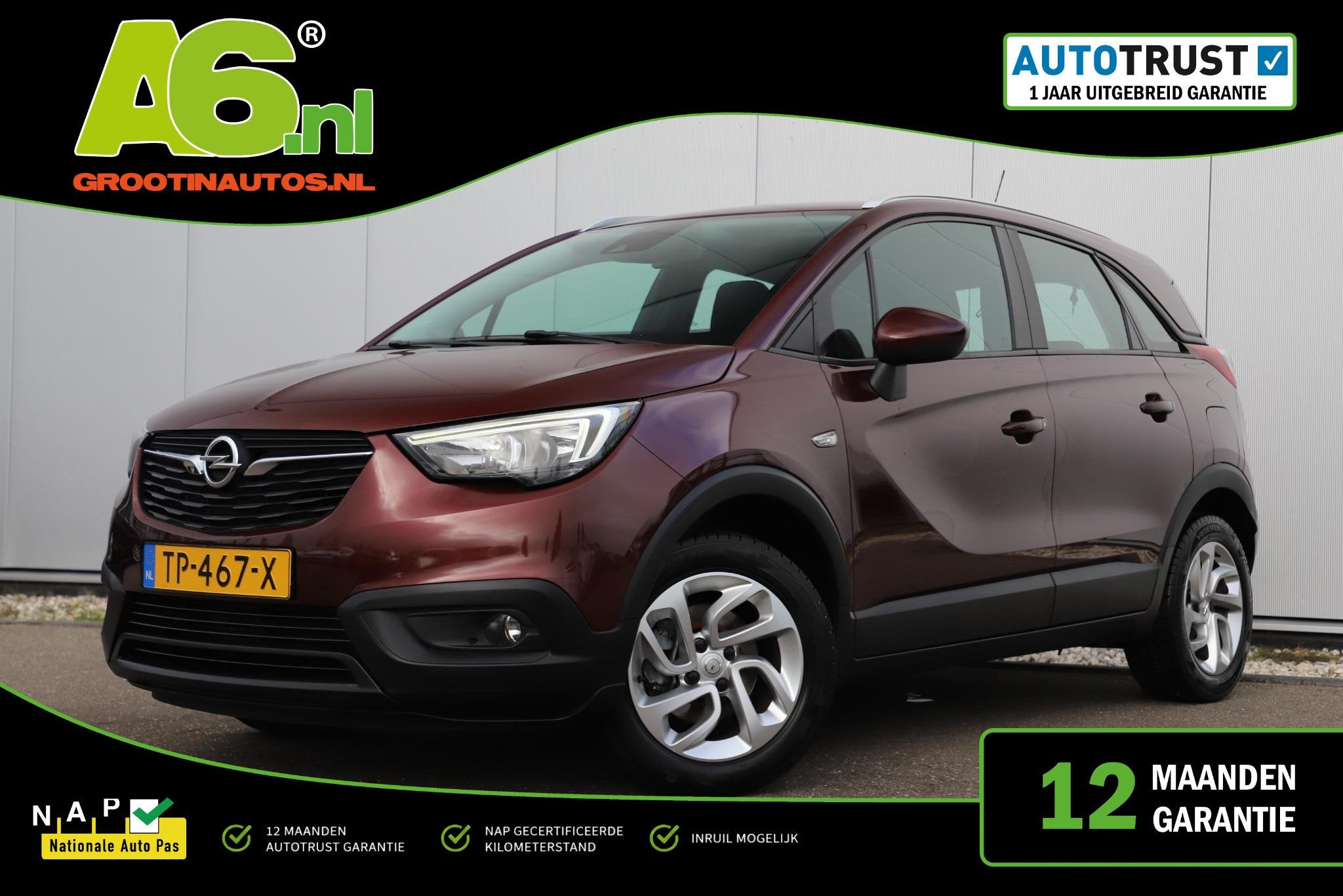 Opel Crossland X 1.2 Turbo Innovation 16 inch LMV Navigatie, Auto's, Gebruikt, 1199 cc, Met garantie (alle), 49 €/maand