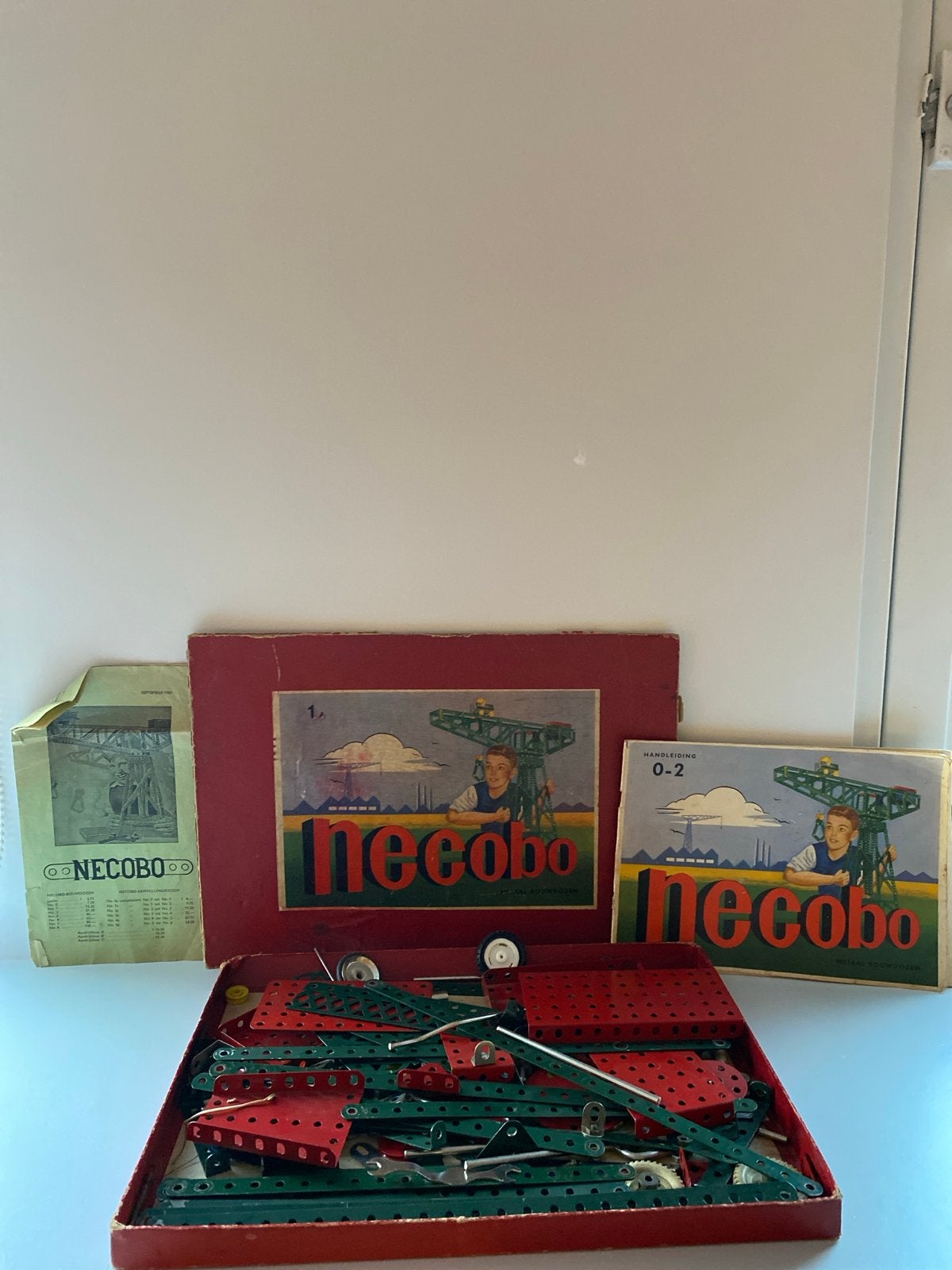 Necobo Metaal Bouwdoos - Vintage Constructiespeelgoed, Ophalen of Verzenden, Gebruikt, Bouwen