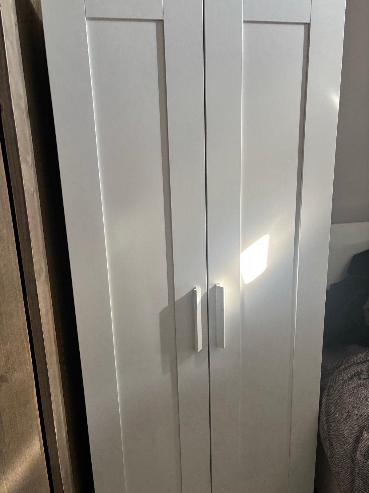 IKEA Brimnes kast - Witte kledingkast met deuren, Gebruikt, 150 tot 200 cm, 25 tot 50 cm, Overige houtsoorten