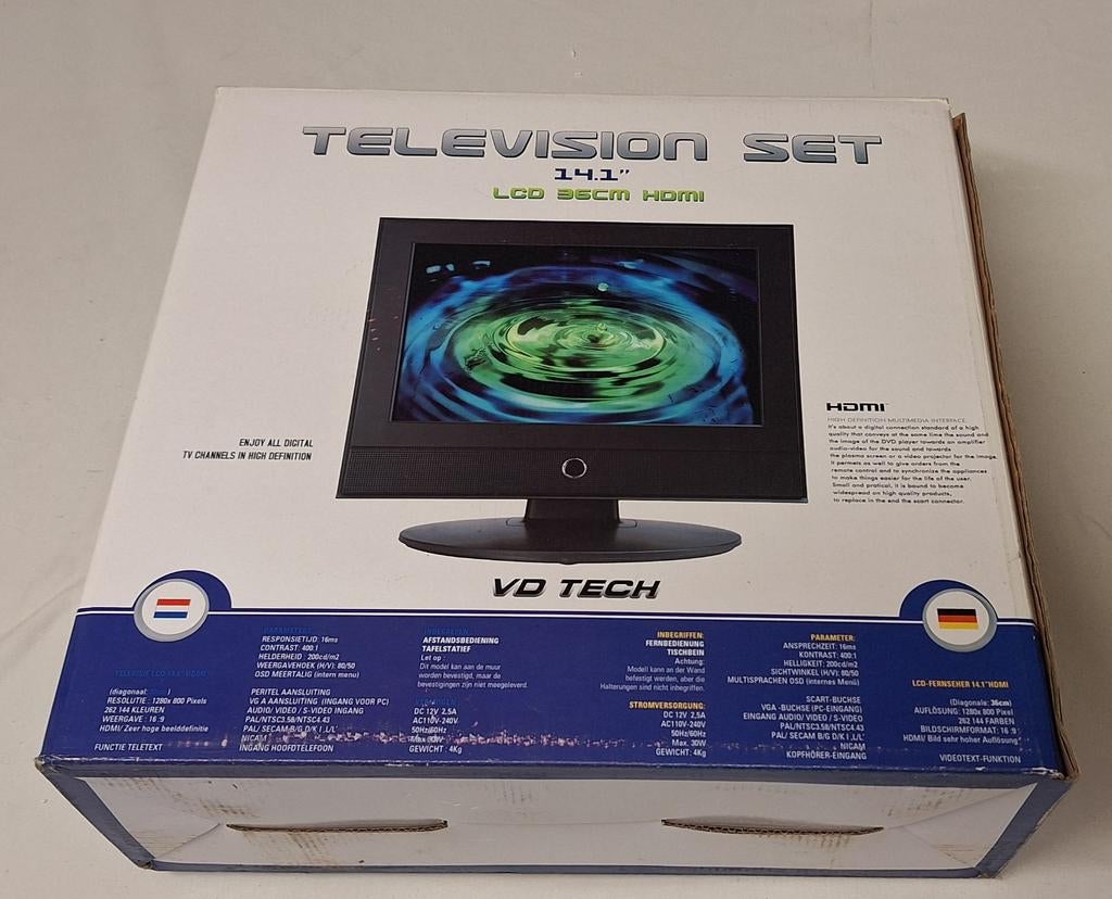 VD TECH 36cm LCD TV (nieuw in de doos), Ophalen of Verzenden, Nieuw