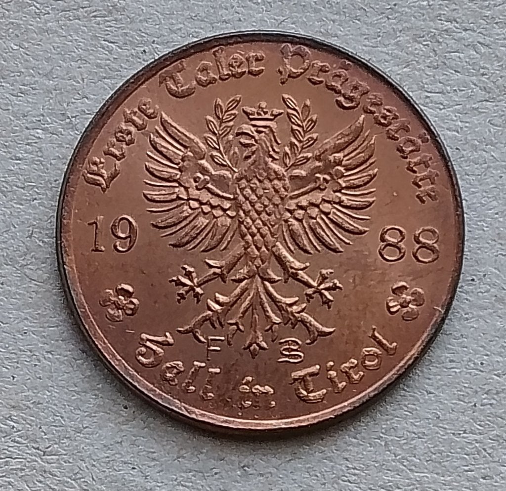 Oostenrijk, Hall souvenir taler 1988, Ophalen of Verzenden, Overige materialen, Buitenland