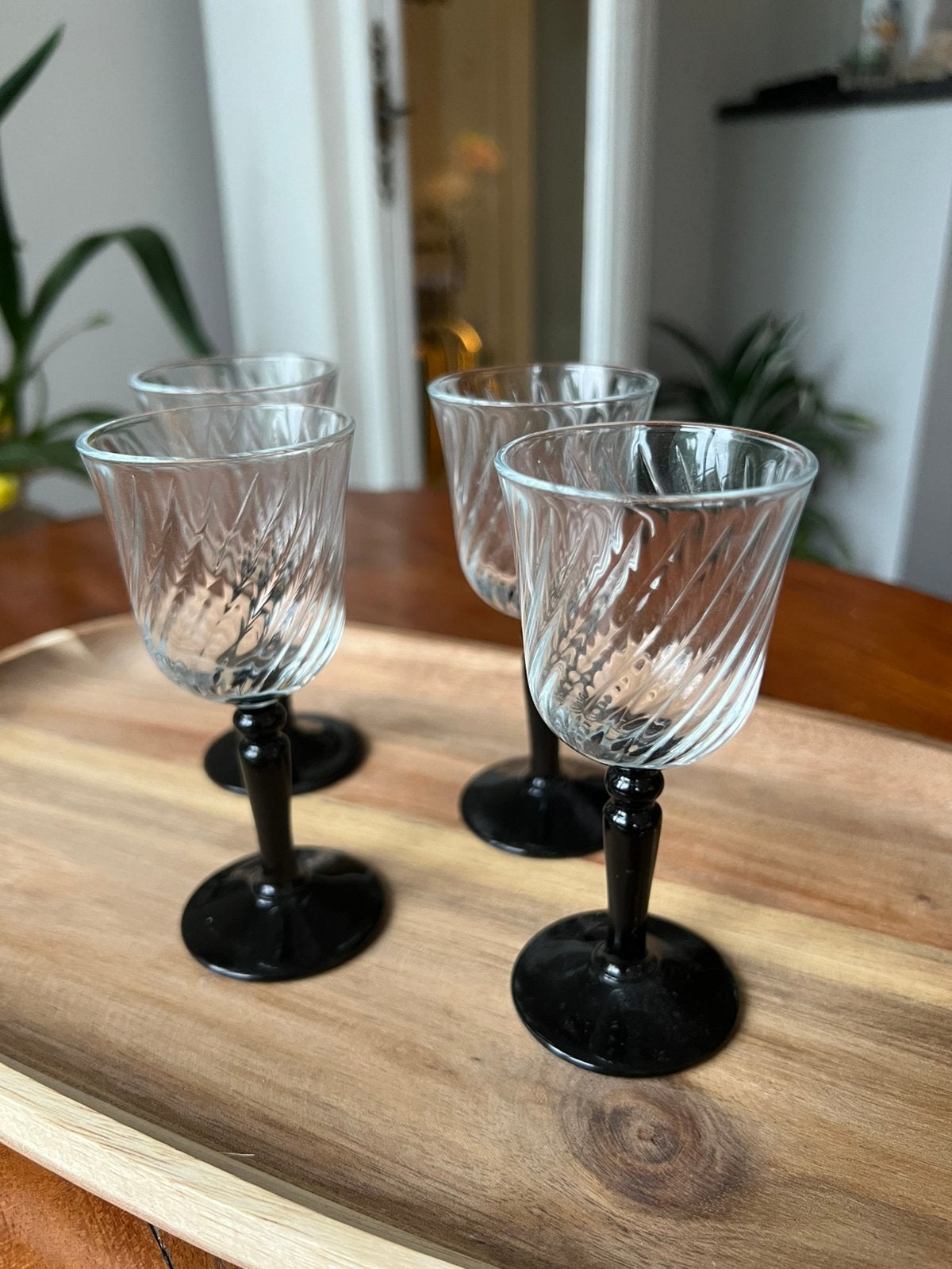 4 vintage Luminarc Nocturn likeurglaasjes, Ophalen of Verzenden, Gebruikt, Overige typen