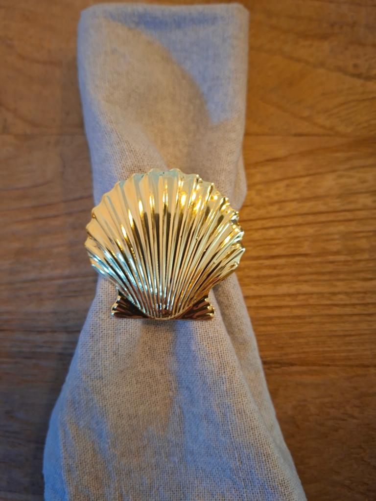 6 Servet ringen schelp., Overige typen, Goud, Nieuw, Ophalen of Verzenden