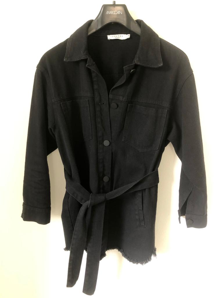 Costes jeansjas met ceintuur in taille - Zwart - Maat XS, Ophalen of Verzenden, Gedragen, Maat 34 (XS) of kleiner, Zwart