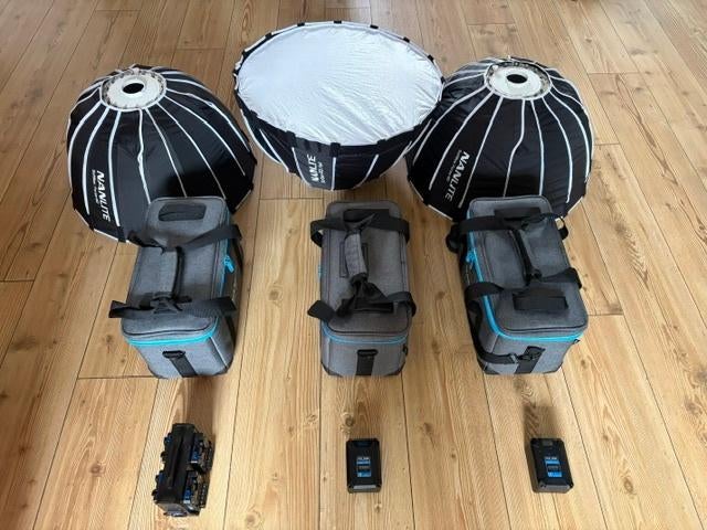 3x Nanlite Forza 60 incl. softboxen en 2x FXlion Nano two, Ophalen, Gebruikt, Lamp of Flitsset