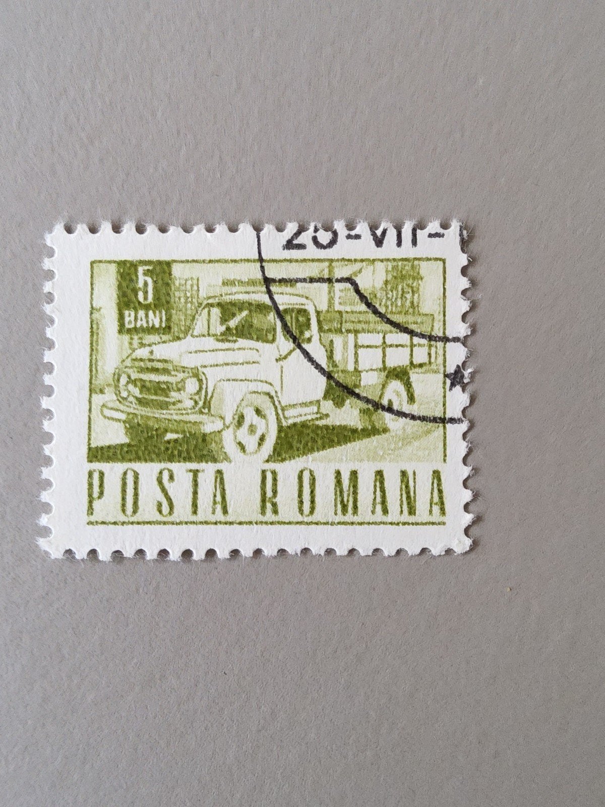 Postzegel Roemenië - 5 Bani - Posta Romana - Vrachtwagen, Postzegels en Munten, Verzenden, Overige landen, Gestempeld