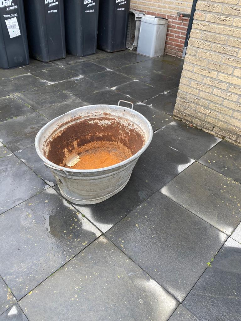 Oude Zinken Wastobbe / Plantenbak, Antiek en Kunst, Ophalen of Verzenden