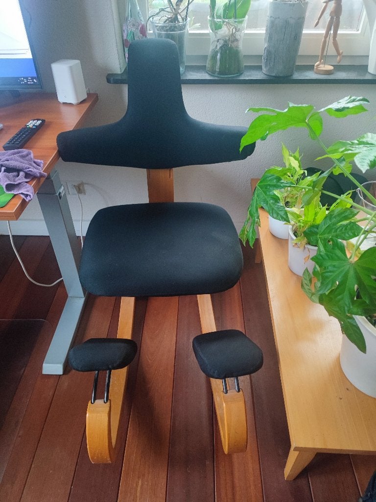 Stokke Varier Thatsit Kniestoel - Ergonomisch & Verstelbaar, Ophalen, Ergonomisch, Zwart