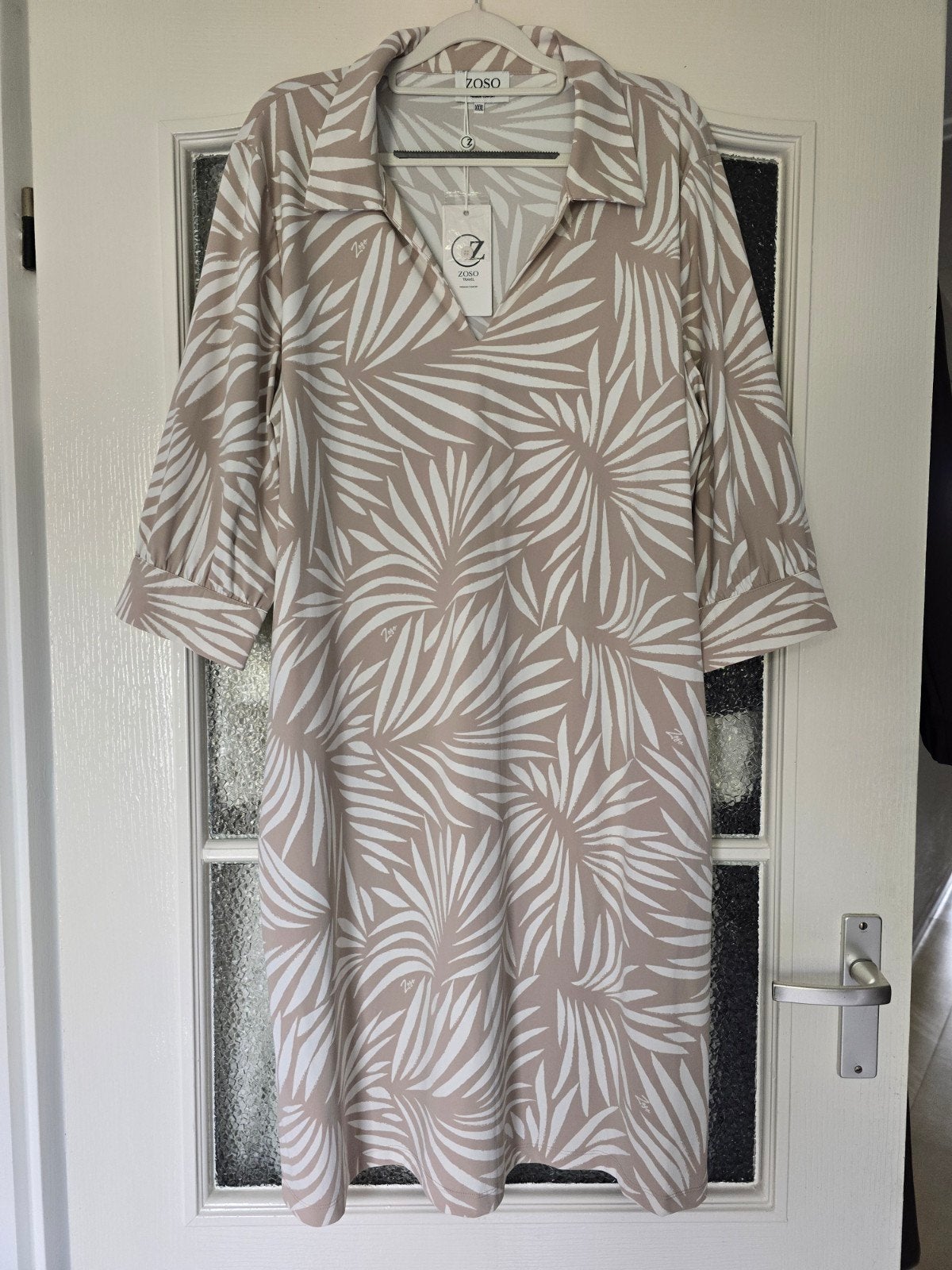 nieuw zoso travel jurk taupe wit xxxl, Ophalen of Verzenden, Nieuw, Maat 46/48 (XL) of groter, Wit