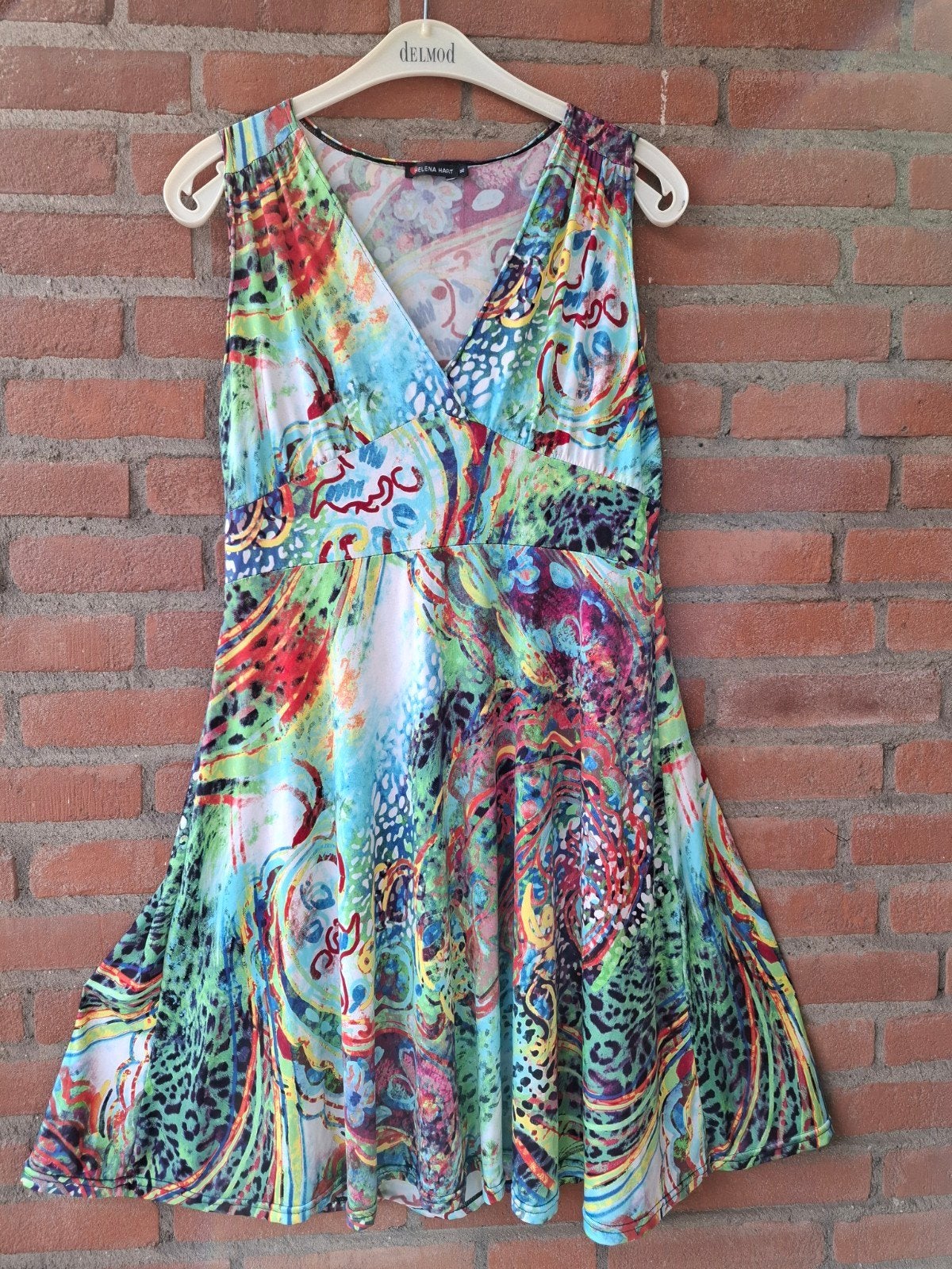 Helena Hart zomerjurk XL  met kleurrijke print, Meerkleurig, Maat 46/48 (XL) of groter, Zo goed als nieuw, Boven de knie
