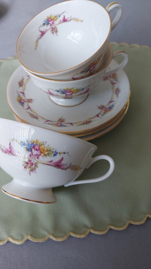 3 kop met schotel Krautheim porselein, Ophalen