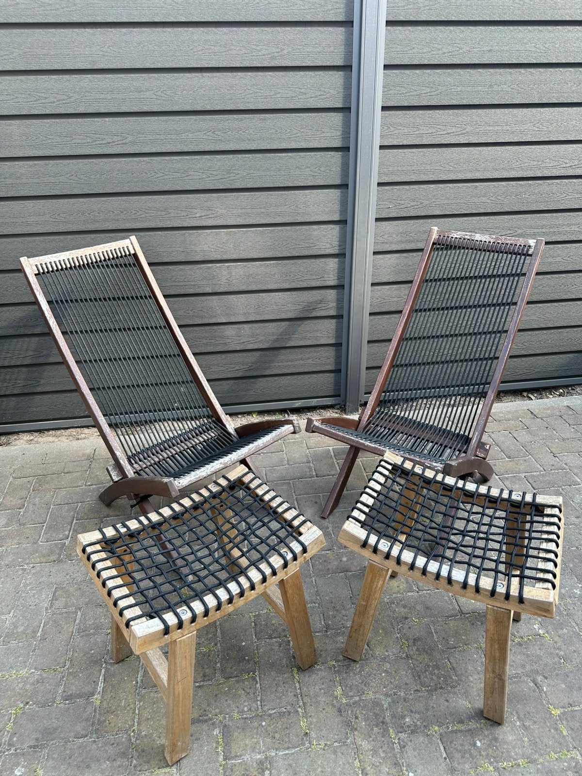 Lounge set buiten, Ophalen, Gebruikt, Hout, Inklapbaar
