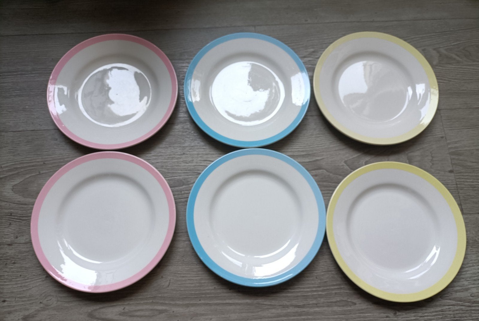 6 retro borden, Verzenden, Huis en Inrichting