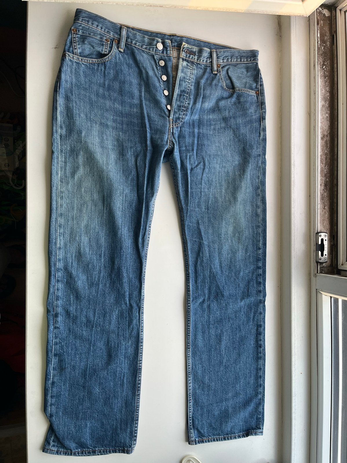Levi's 501 Jeans - W36 L32, Ophalen of Verzenden, Gedragen, Blauw, W36 - W38 (confectie 52/54)
