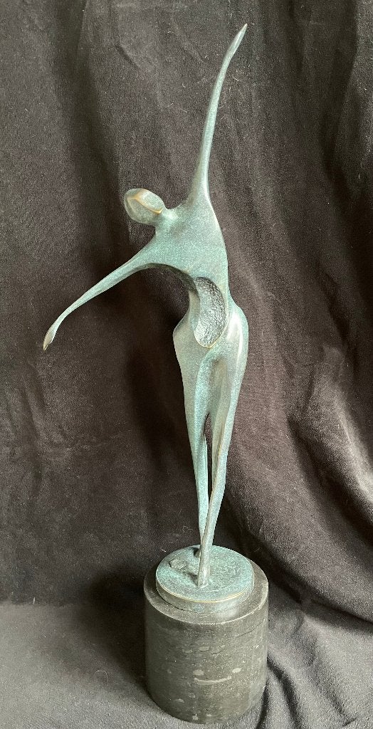 Bronzen abstracte man, Milo/stempel 57,5 cm zuiver brons, Antiek en Kunst, Kunst | Beelden en Houtsnijwerken, Ophalen of Verzenden