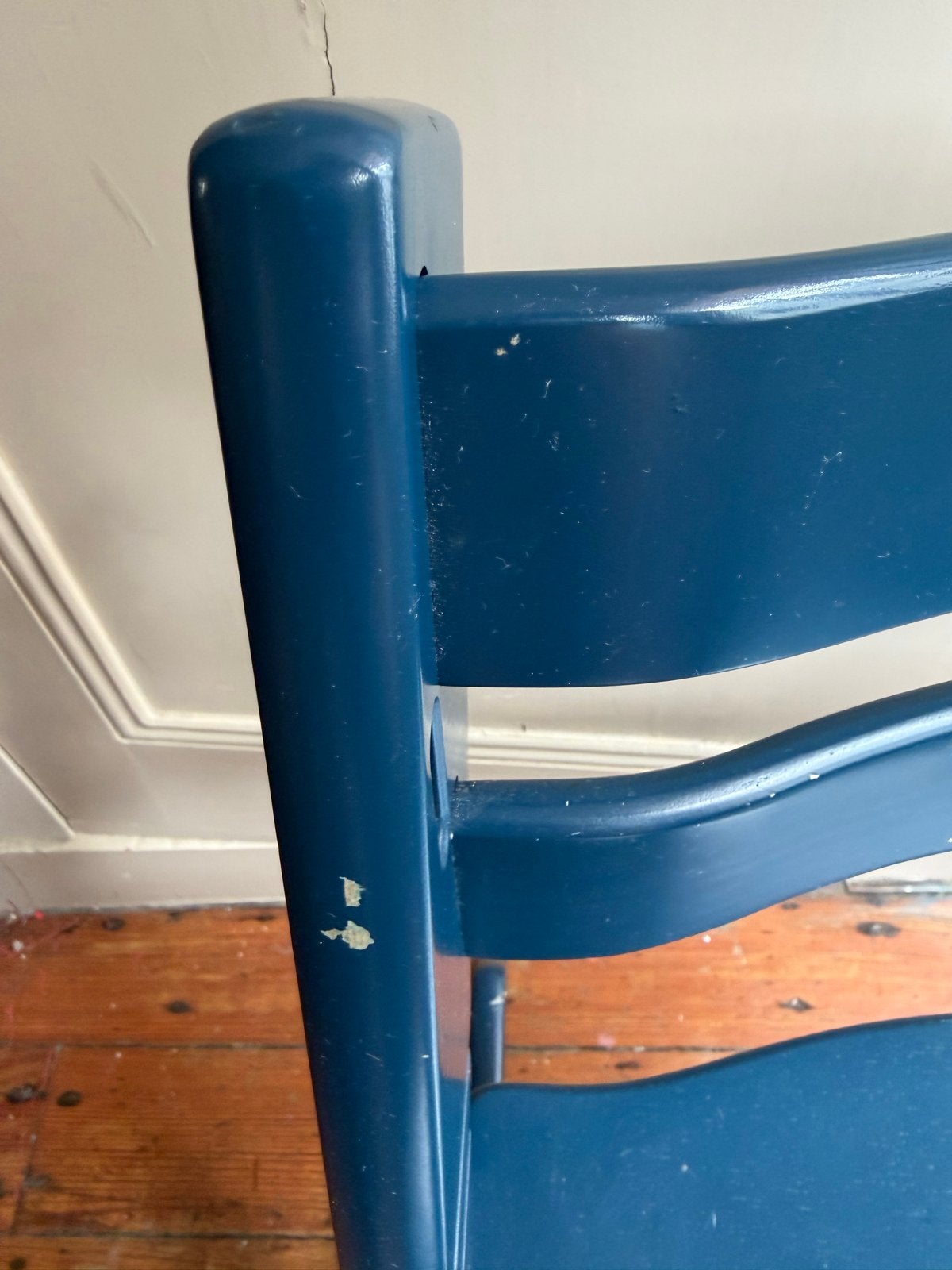 Stokke Tripp Trapp kinderstoel Marineblauw, Ophalen, Gebruikt, Meegroeistoel, Aanschuifbaar