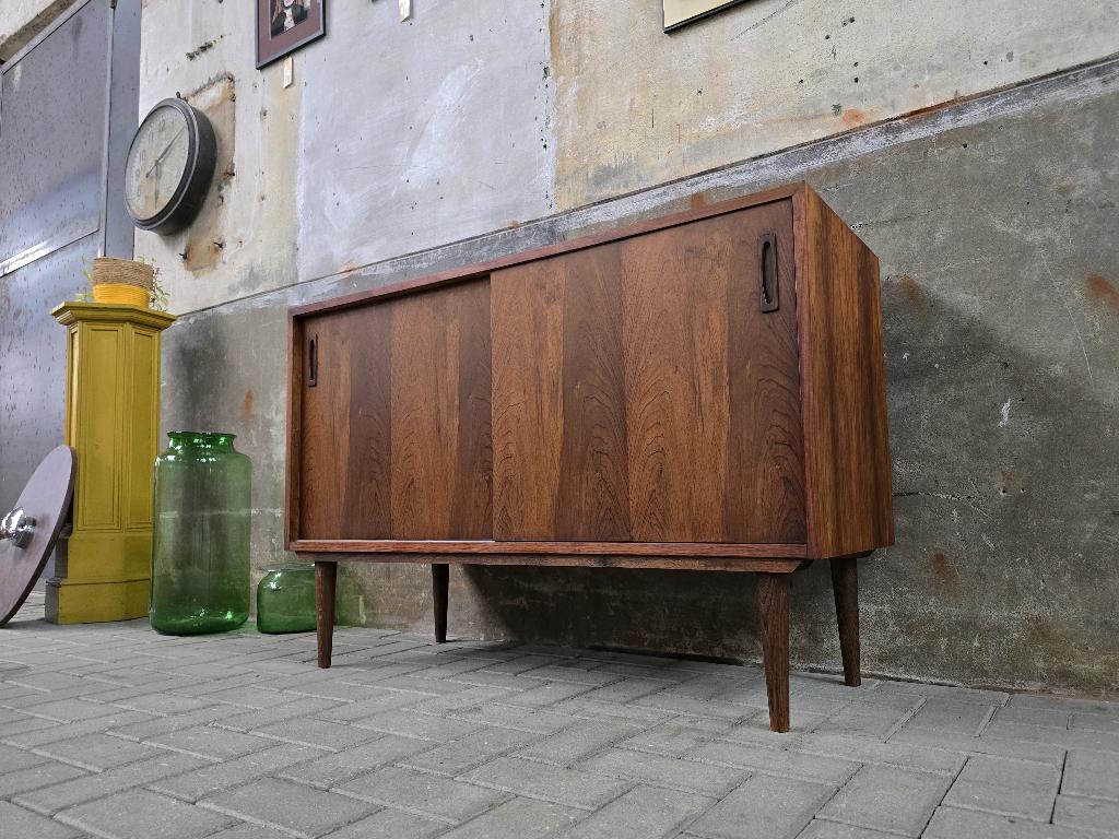 Mid Century Design Lowboard Palissander | Vintage Dressoir, Gebruikt, Ophalen of Verzenden, 25 tot 50 cm, Grenenhout