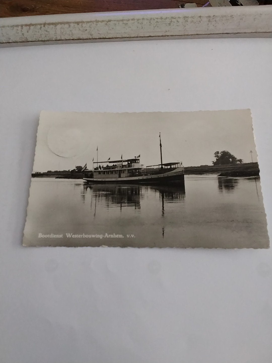 Oude Ansichtkaart: Bootdienst Westerbouwing-Arnhem, Verzamelen, Ophalen of Verzenden, 1920 tot 1940, Gelopen, Gelderland