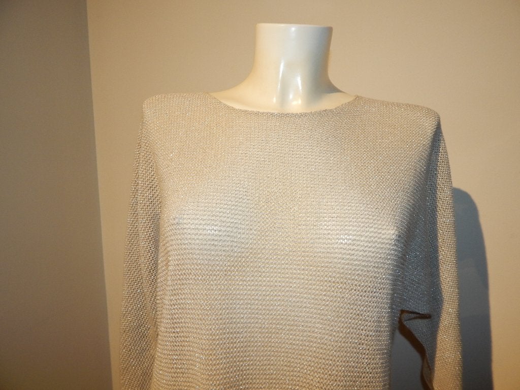 Zadig & Voltaire gebreide trui zilveren glinster in de stofM, Maat 38/40 (M), Zadig & voltaire, Verzenden, Grijs