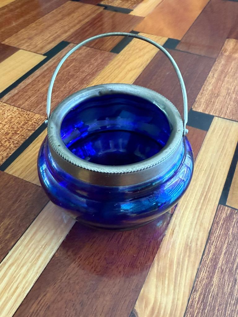 Antiek glazen bonbonnière iriserend glas, Antiek en Kunst, Antiek | Glas en Kristal, Ophalen of Verzenden