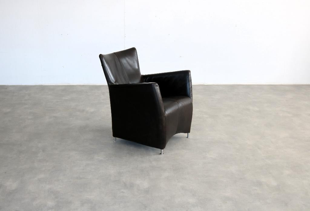 Jess design fauteuil | armchair | leer, Gebruikt, ., 75 tot 100 cm, Ophalen of Verzenden