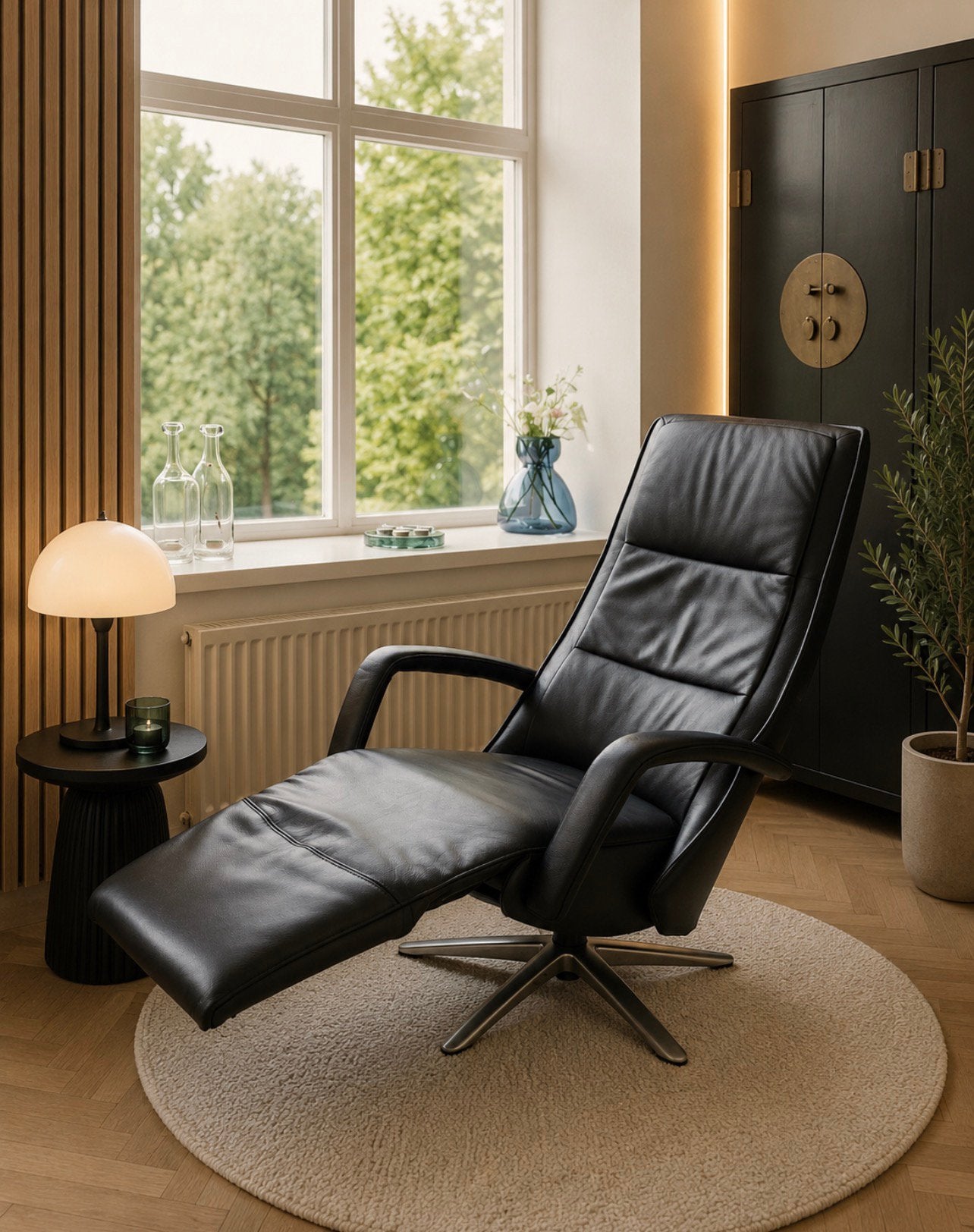 Te koop Twice elektrische relaxfauteuil, Ophalen, Zo goed als nieuw, 75 tot 100 cm, Leer