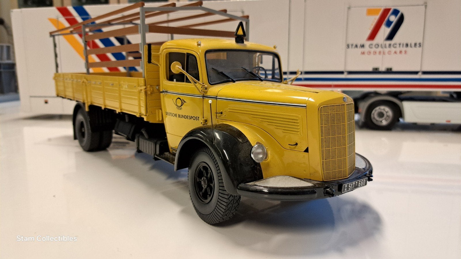 Minichamps Mercedes-Benz L 6600 Pritschenwagen Bundespost, Hobby en Vrije tijd, Modelauto's | 1:18, Ophalen, Gebruikt, Auto, MiniChamps