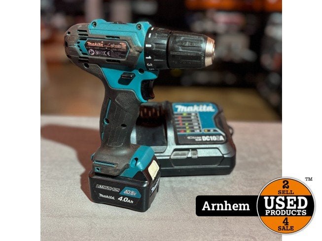 Makita DF333D 12V CXT Accuboormachine Incl. 4Ah Accu & Lader, Makita, Zo goed als nieuw, Support@makita.com, Makita Corporation, 3-11-8, Sumiyoshi-cho, 
Anjo, Aichi 446-8502
Japan