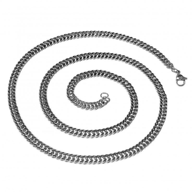 55cm, 4,5mm Gourmet Ketting Dames Heren Zilverkleur RVS, Overige materialen, Birgitta-Gracht 33, 6465 EL Kerkrade, Nederland, Verzenden